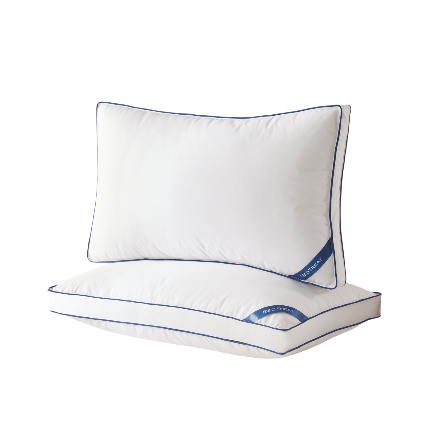 BedTreat Goose Down Feather Pillows Standard Size Set of 2, Luxury Soft Hotel Quality pillows for Sleeping, Organic Cotton Cover Bed Pillows