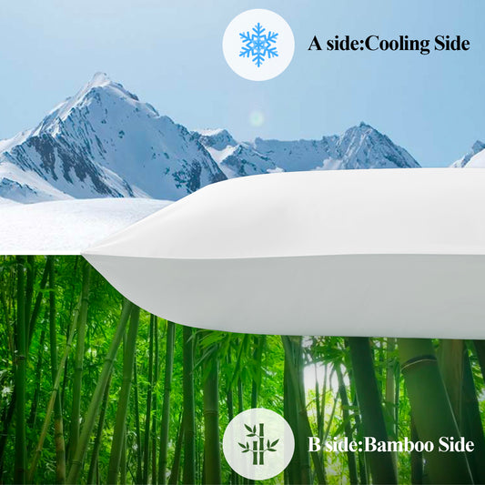 BedTreat Full Cooling Body Pillow for Adults - Soft & Hypoallergenic Body Support for Side Sleepers - Durable & Machine Washable with Reversible Cooling Cover(20 X 54, White)