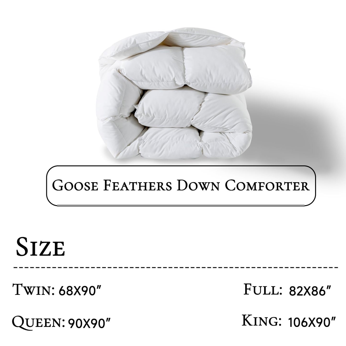 BedTreat Goose Feather Down Comforter , Luxury Hotel Bedding Comforter All Season Duvet Insert, Medium Warmth 100% Cotton Cover with Corner Tabs