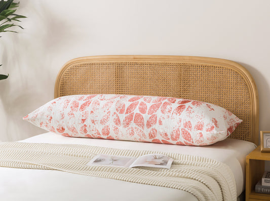 BedTreat Body Pillow with patterned pillowcase, Fluffy Body Pillow for Adults, Removable cover, Sangay , Red (20"x54")