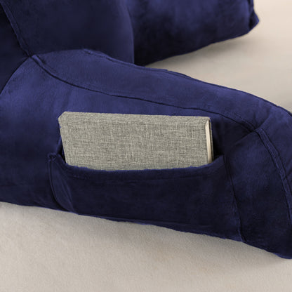 Bedtreat Backrest Reading Pillow, Back Support Pillow with Handrail, Detachable on Both Sides, Specially Designed for Reading and Relaxation（Poseidon)