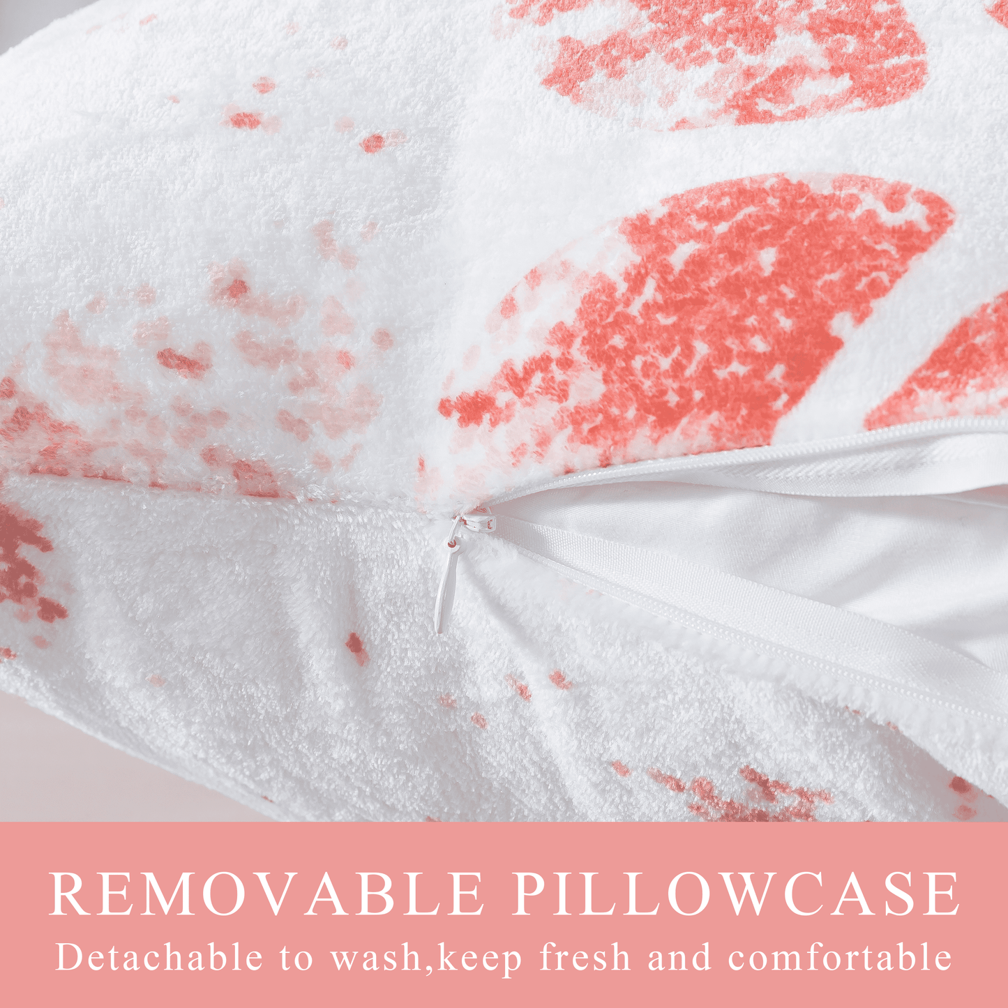 BedTreat Body Pillow with patterned pillowcase, Fluffy Body Pillow for Adults, Removable cover, Sangay , Red (20"x54")