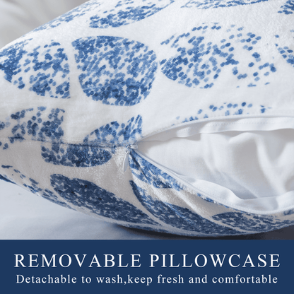 BedTreat Body Pillow with patterned pillowcase, Fluffy Body Pillow for Adults, Removable cover, Sangay , Blue (20"x54")