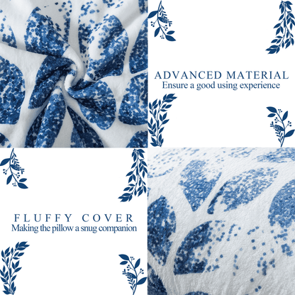 BedTreat Body Pillow with patterned pillowcase, Fluffy Body Pillow for Adults, Removable cover, Sangay , Blue (20"x54")
