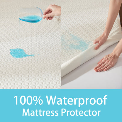 BedTreat Waterproof Mattress Protector Mattress Cover Twin Size Bed Cooling Mattress Protector White Mattress Pad Breathable Noiseless Washable Bed Mattress Cover 3D Air Fabric