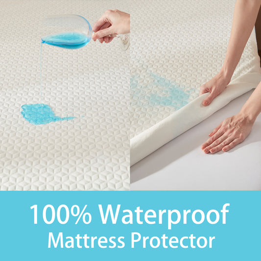 BedTreat Waterproof Mattress Protector Mattress Cover Twin Size Bed Cooling Mattress Protector White Mattress Pad Breathable Noiseless Washable Bed Mattress Cover 3D Air Fabric