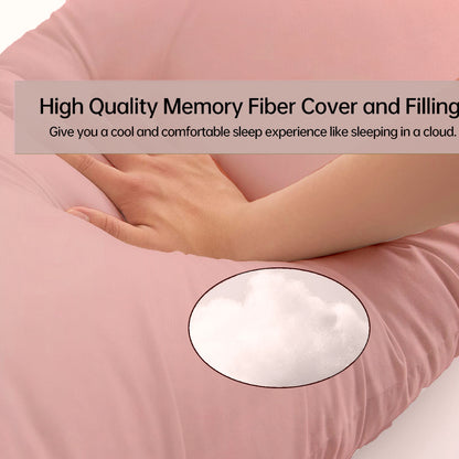 BedTreat Full Body Pillow Insert with Pillowcase for Adults,Long&amp;Fluffy Pillow for Side Sleeper,Soft&amp;Breathable (20X54,Pink)
