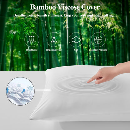 BedTreat Full Cooling Body Pillow for Adults -  Soft & Hypoallergenic Body Support for Side Sleepers - Durable &  Machine Washable with Reversible Cooling Cover（20 X 54, White)