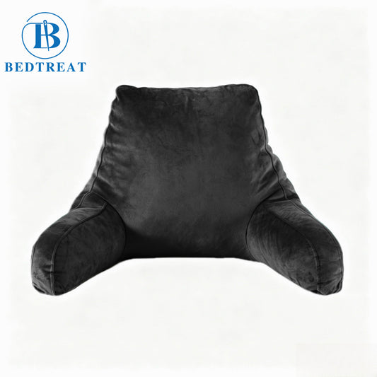 Bedtreat Backrest Reading Pillow, Back Support Pillow with Handrail, Detachable on Both Sides, Specially Designed for Reading and Relaxation（Amethyst)