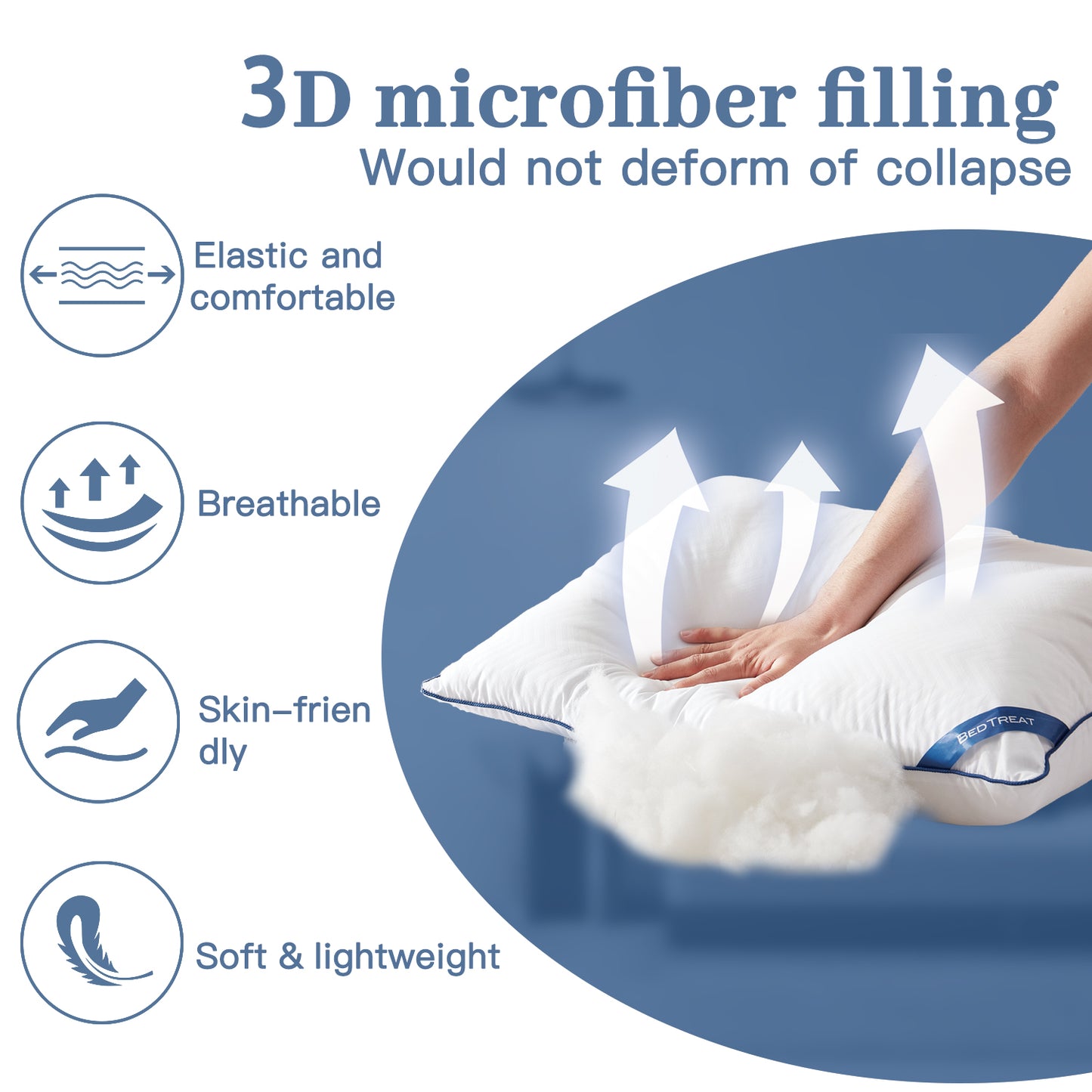 BedTreat Bed Pillows for Sleeping, Super Soft Down Alternative Pillows Standard Size Set of 2, Cooling Hotel Quality Pillows for Back, Stomach or Side Sleepers