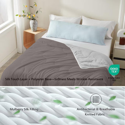 BedTreat Cooling Comforter Dark Gray/Light Gray Reversible, Lightweight Breathable Summer Bedding for Hot Sleepers & Night Sweats