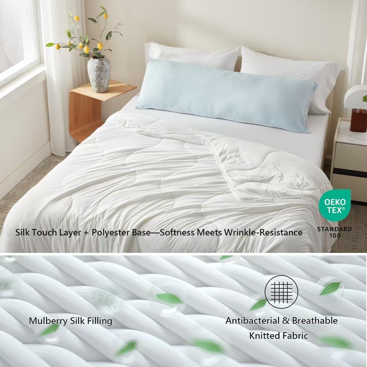 BedTreat Cooling Comforter Pure White, Lightweight Breathable Summer Bedding for Hot Sleepers & Night Sweats