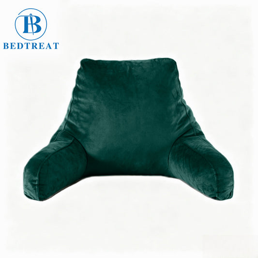 Bedtreat Backrest Reading Pillow, Back Support Pillow with Handrail, Detachable on Both Sides, Specially Designed for Reading and Relaxation（Neptune)