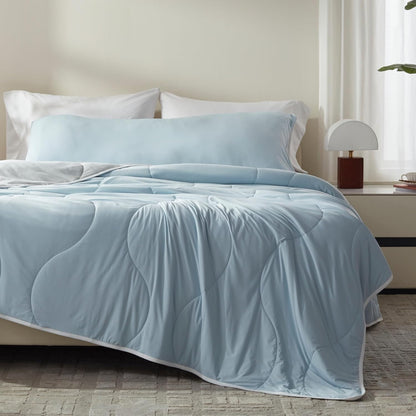 BedTreat Cooling Comforter Blue/Gray Reversible, Lightweight Breathable Summer Bedding for Hot Sleepers & Night Sweats
