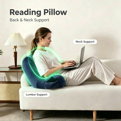 Bedtreat Backrest Reading Pillow, Back Support Pillow with Handrail, Detachable on Both Sides, Specially Designed for Reading and Relaxation（Poseidon)