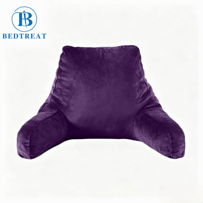 Bedtreat Backrest Reading Pillow, Back Support Pillow with Handrail, Detachable on Both Sides, Specially Designed for Reading and Relaxation（Amethyst)