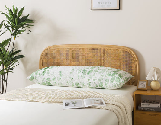 BedTreat Body Pillow with patterned pillowcase, Fluffy Body Pillow for Adults, Removable cover, Sangay , Green (20"x54")