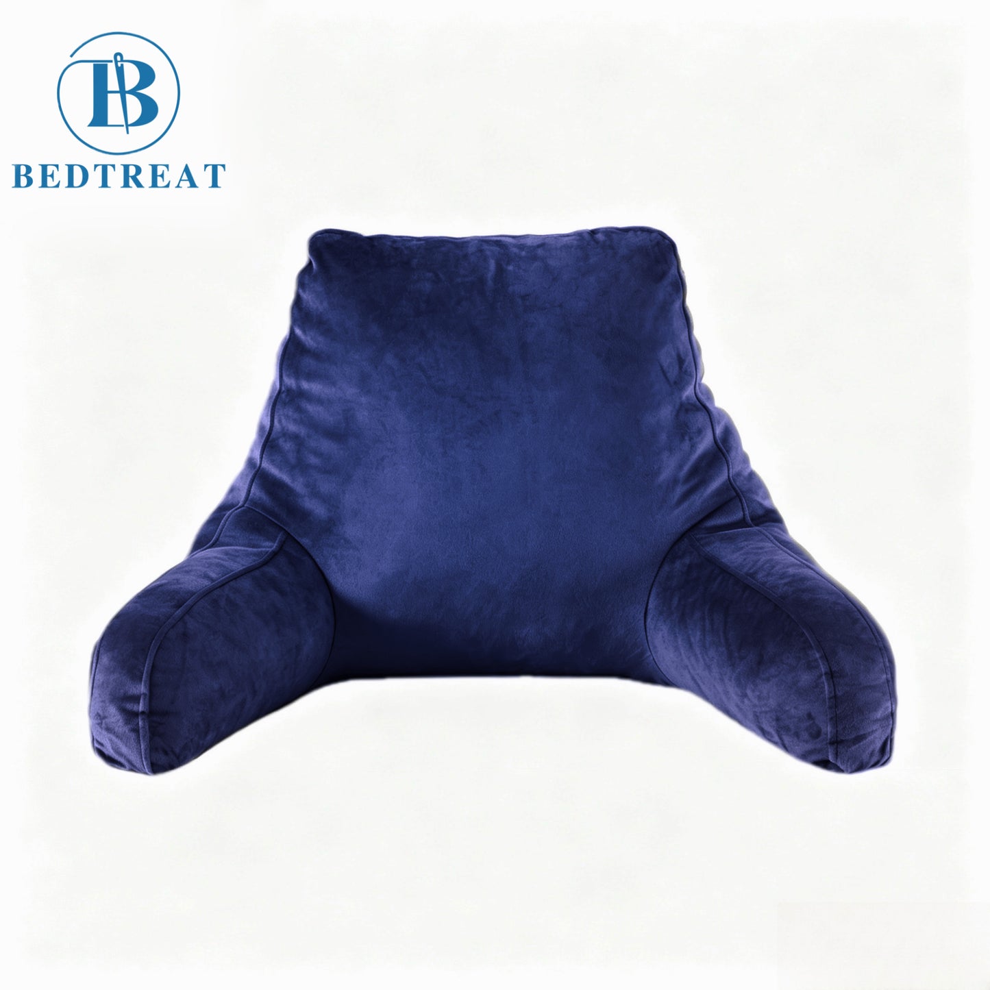 Bedtreat Backrest Reading Pillow, Back Support Pillow with Handrail, Detachable on Both Sides, Specially Designed for Reading and Relaxation（Poseidon)
