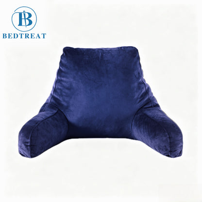 Bedtreat Backrest Reading Pillow, Back Support Pillow with Handrail, Detachable on Both Sides, Specially Designed for Reading and Relaxation（Poseidon)