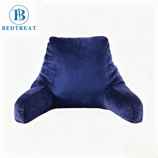 Bedtreat Backrest Reading Pillow, Back Support Pillow with Handrail, Detachable on Both Sides, Specially Designed for Reading and Relaxation（Poseidon)