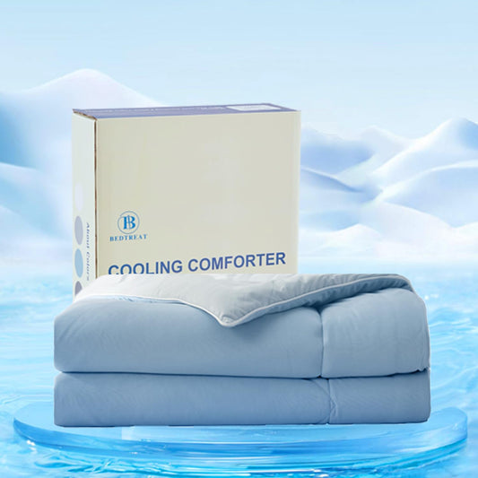 Bedtreat Cooling Comforter Cool Comforters for Hot Sleepers Cooling Blanket Breathable Comforter Summer Bedding Blue and Grey