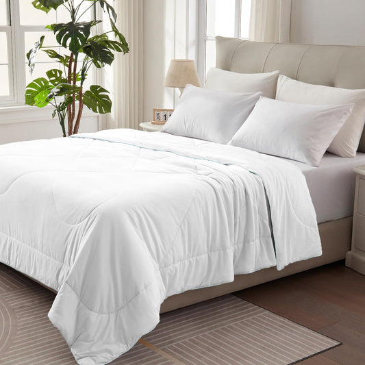 BedTreat Cooling Comforter Cool Comforters for Hot Sleepers Cooling Blanket Breathable Comforter Summer Bedding White